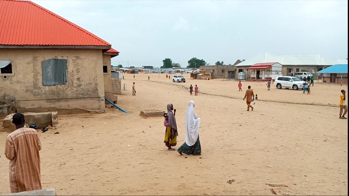 This is Dalori IDPs camp 2 in Kofa, Konduga Local government area. The camp which houses over 16,000 households was officially opened in 2014.