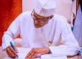 President Muhammadu Buhari signing the Petroleum Industry Bill (PIB) into law [PHOTO CREDIT: @MuhammaduBuhari]