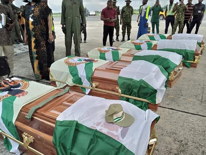 Remains of Five prospective NYSC members who died in an auto-crash along Abuja-Abaji-Kwali Expressway