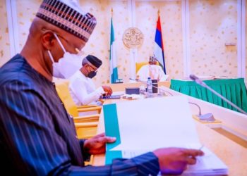 President Muhammadu Buhari presiding over the Federal Executive Council (FEC) Meeting at the First Lady’s Conference Hall, the State House, Abuja.