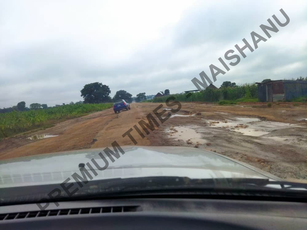 Dilapidated road from Birnin Gwari in Kaduna to Tegina town.
