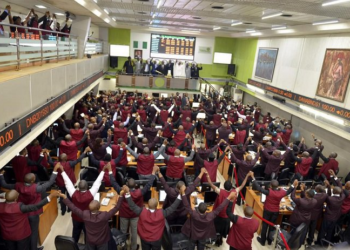 Floor of the Nigerian Stock Exchange