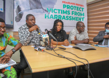 Representatives of the Civil Society for #EndSARS victims during a press conference in Lagos.