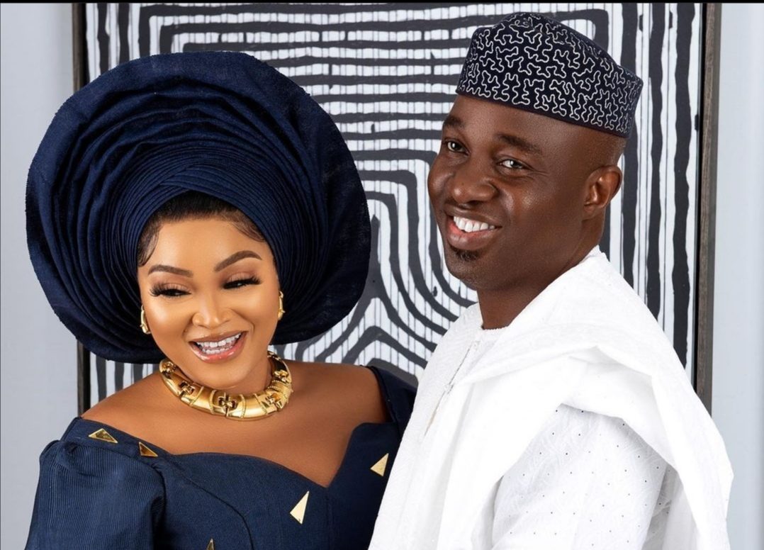 Mercy Aigbe and new husband, Kazim Adeoti