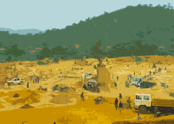 Gold mining sites in south-eastern Senegal