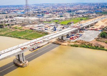 Pictures from the almost completed Muhammadu Buhari Bridge (formally known as 2nd Niger Bridge). [PHOTO CREDIT: Bashir Ahmad Twitter handle]