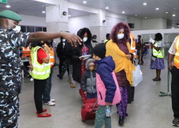 Arrival of the second batch of evacuees at the Nnamdi Azikiwe International Airport
