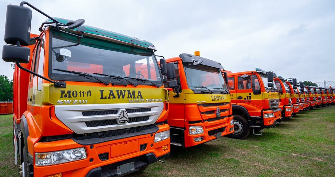 Lagos Waste Management Authority (LAWMA), vehicles used to illustrate the story.