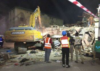 Collapsed three-storey in Ebute-Metta