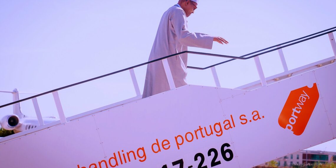 President Muhammadu Buhari departs Lisbon, Portugal and arrives Abuja [PHOTO CREDIT: @Buharisallau1]