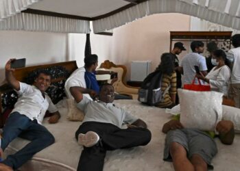Protesters lounging in president's residence