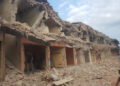 Demolished shops at Kenyatta Building Materials Market, Enugu