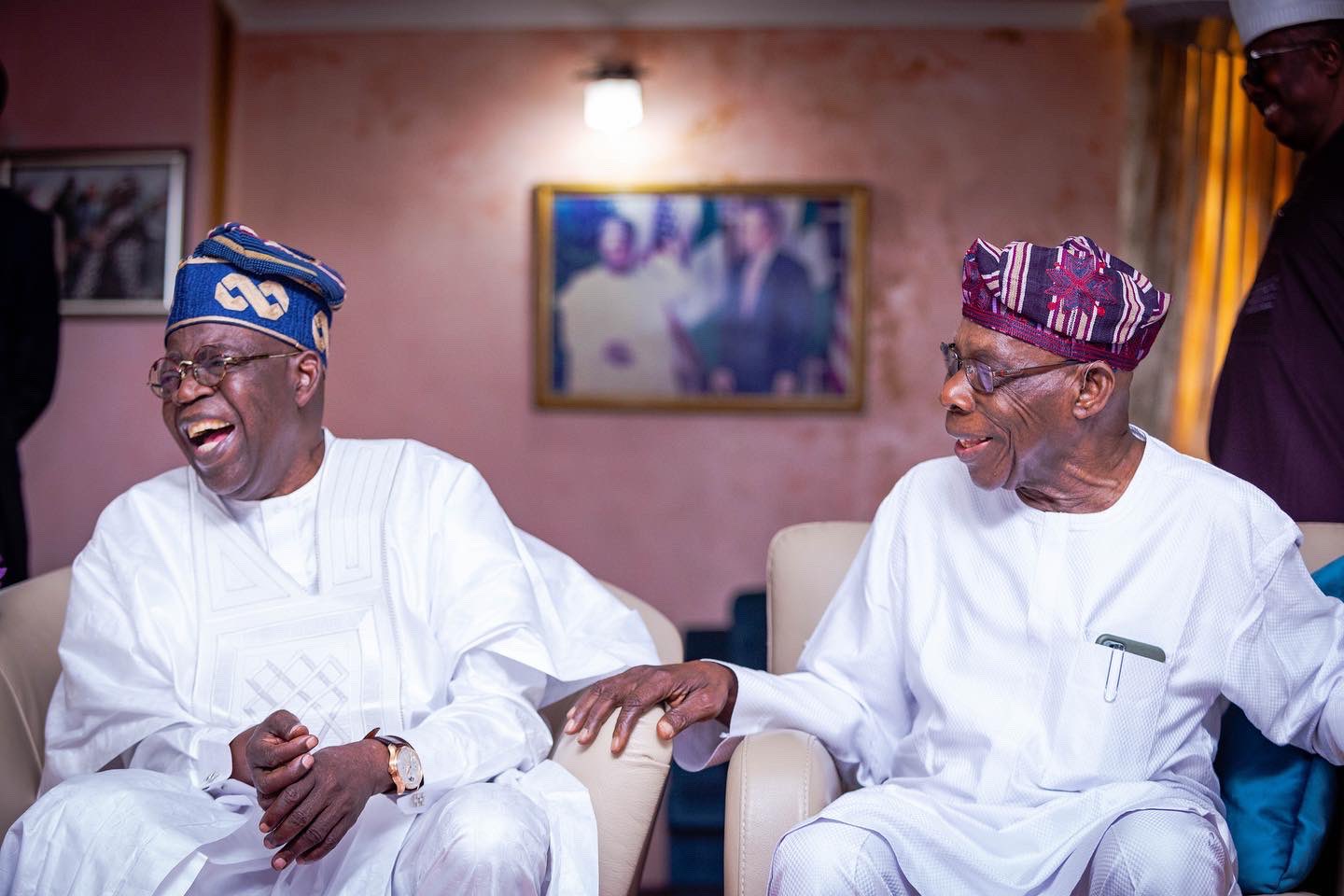 The presidential candidate of the All Progressives Congress (APC), Bola Tinubu, on Wednesday held a closed-door meeting with former president Olusegun Obasanjo at the latter’s penthouse residence within the Olusegun Obasanjo Presidential Library in Abeokuta, Ogun State.