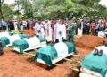 Guards Brigade Nigerian Army buries Capt. Samuel Attah and 4 others killed during Bwari attack in Abuja on Thursday (11/8/22)
