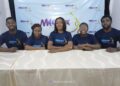 L-R: Project Manager, Milk Booster, Obinwanne Chikezie; Assistant Project Manager, Omoye Matthias; Ms Obinwanne; Lab Technician Zinsu Favour, and Director, Obinwanne Chibueze, at the launch.