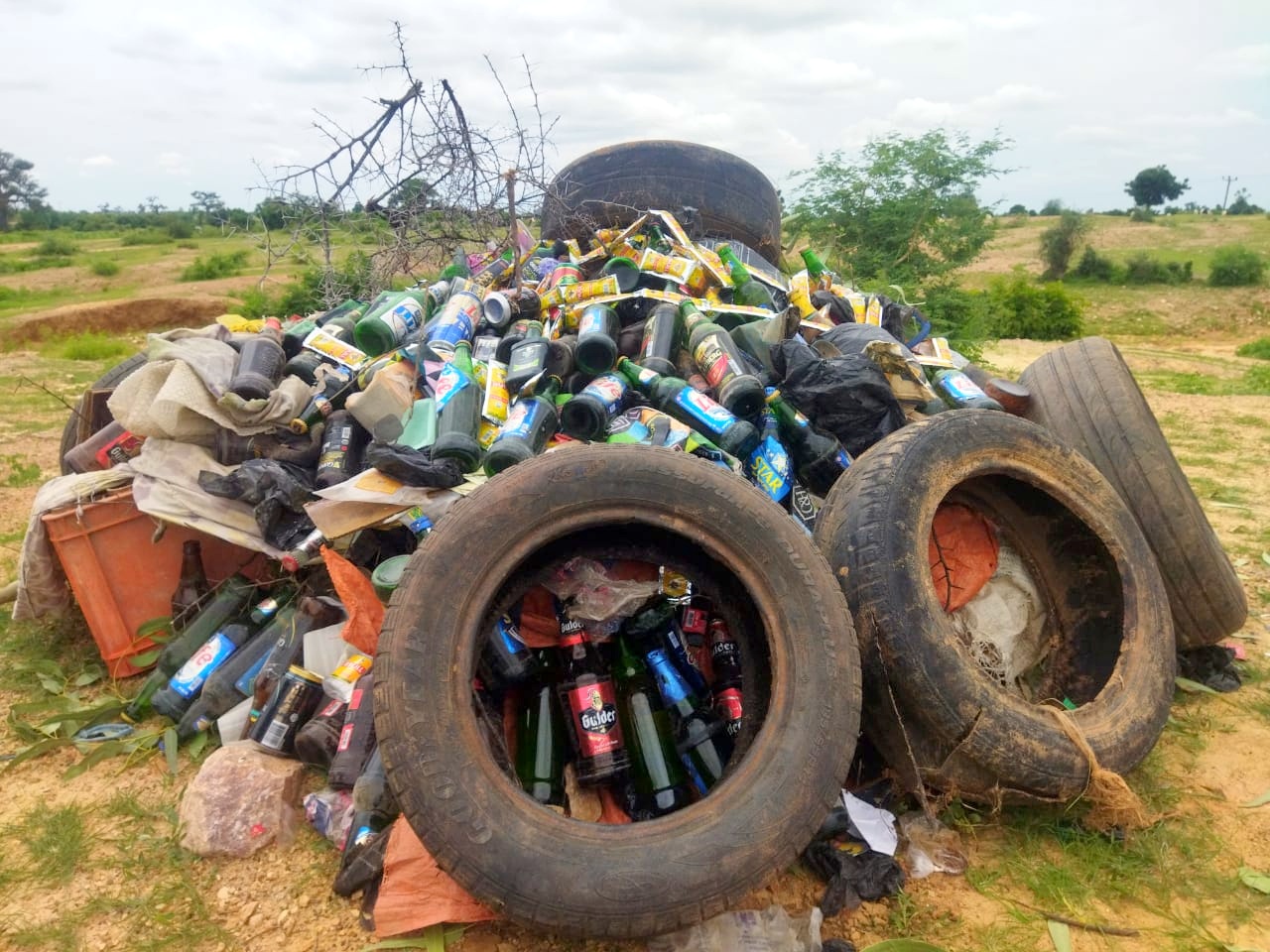 Parked beverages ready for burning(Photo Credit: Premium Times)