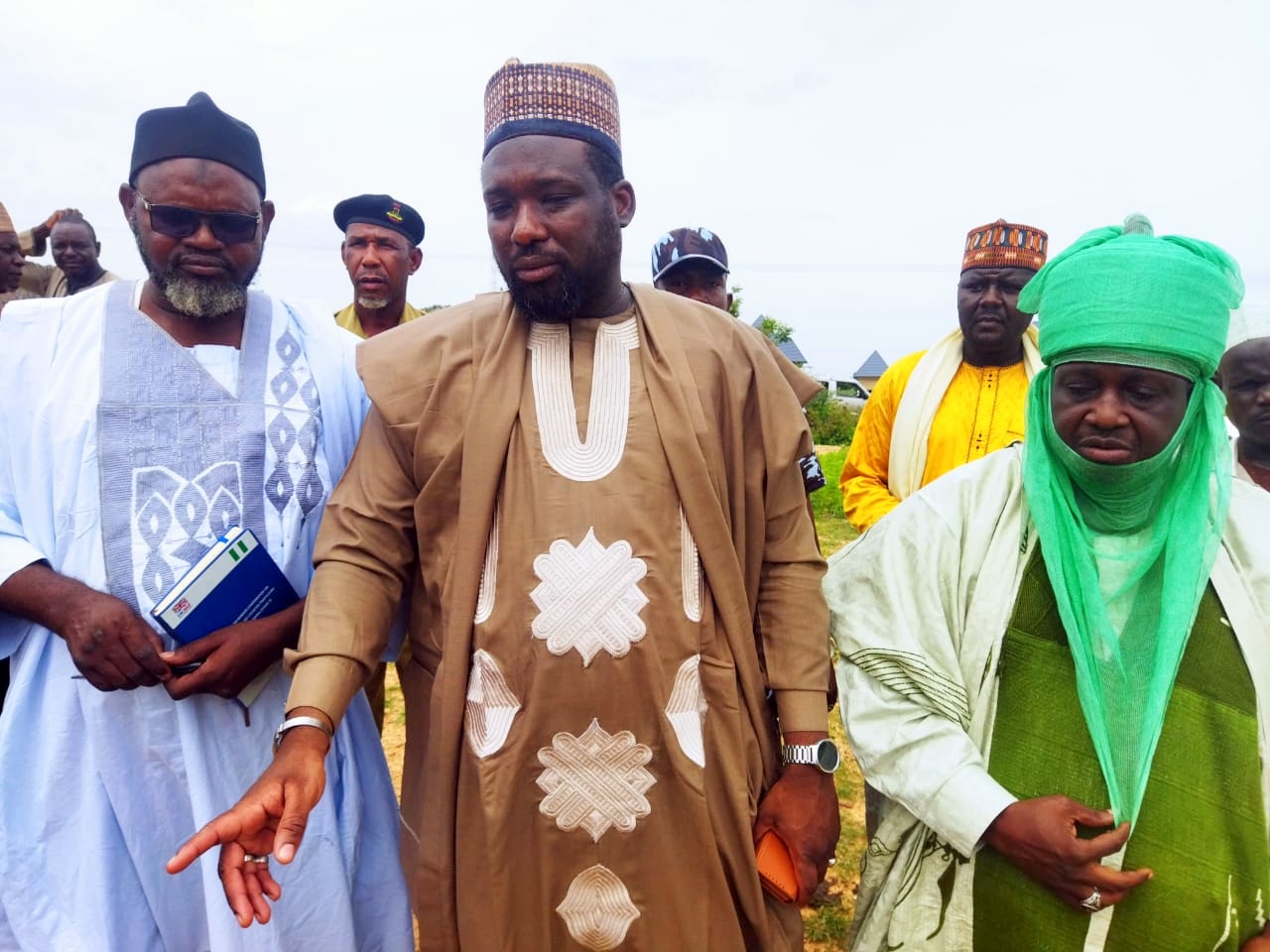 From left: The Jigawa Hisbah Commander, Ibrahim Dahiru, the Local Government Chairman, Muhammad Muktar, and the Representative of the Emir of Kazaure, Umar Tafida, during the burning exercise in Kazaure on 18, August (Photo credit: Premium Times)