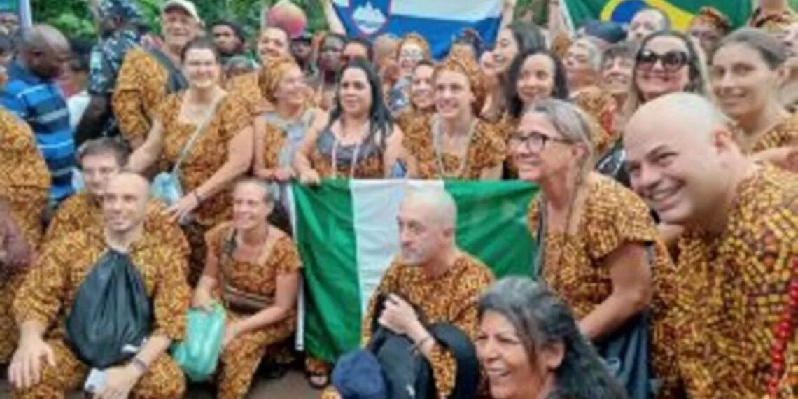 Foreign devotees at the Osun Osogbo festival