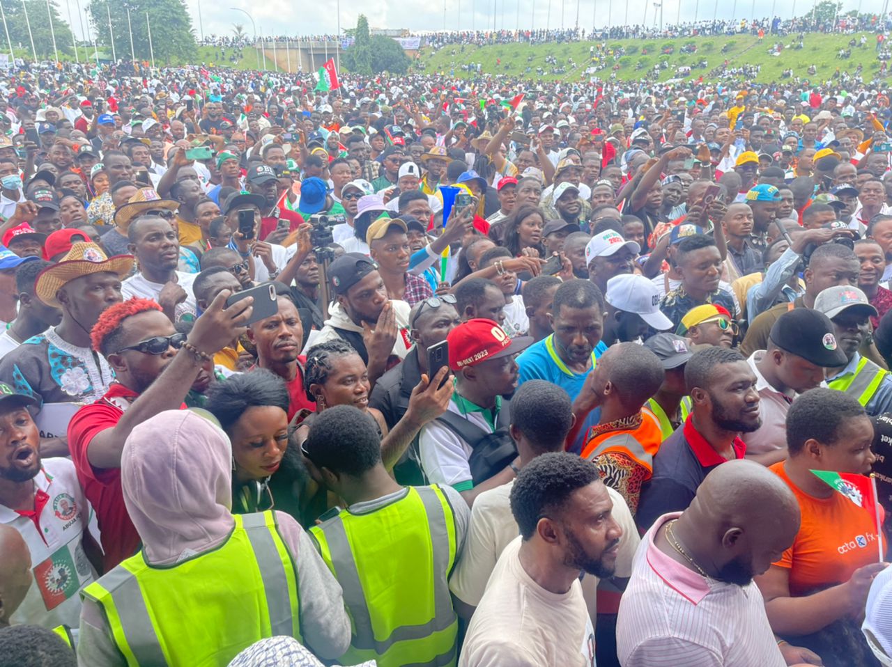 Peter Obi’s supporters during the Abuja march on Saturday.