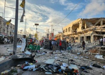 Scene of the Car Bomb In Somalia