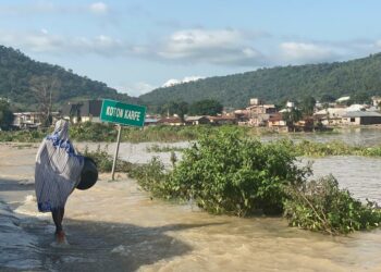 Flooded area of Lokoja road