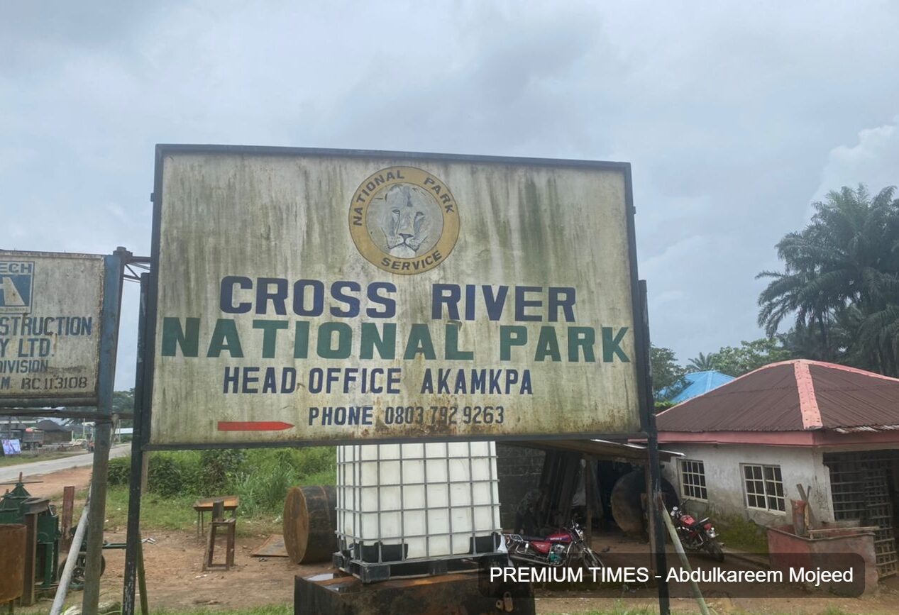 Cross River National Park Head-office signboard at Akamkpa L.G.A in Cross River State
