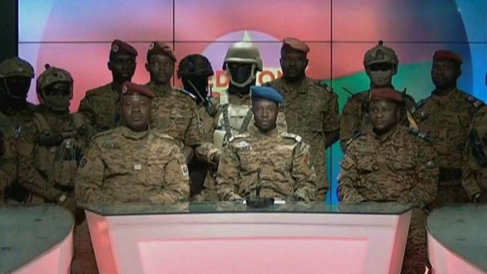 Burkina Faso coup leaders [PHOTO: Radio Television Burkina Faso]