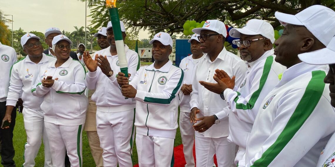 Gov. Okowa during the kickoff of the Unity Torch