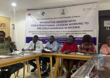 The Africa Union mission in an interactive session with Civil Society Organisations (CSOs) and traditional leaders working to end child marriage in Nigeria
