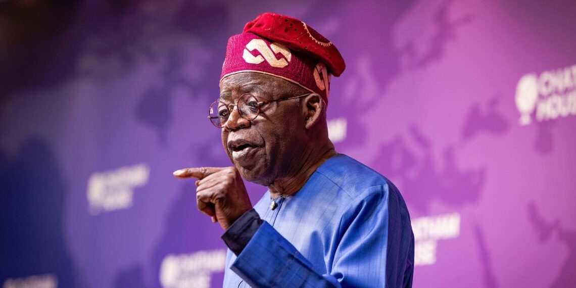 Bola Tinubu speaking at the Chatham house in London
