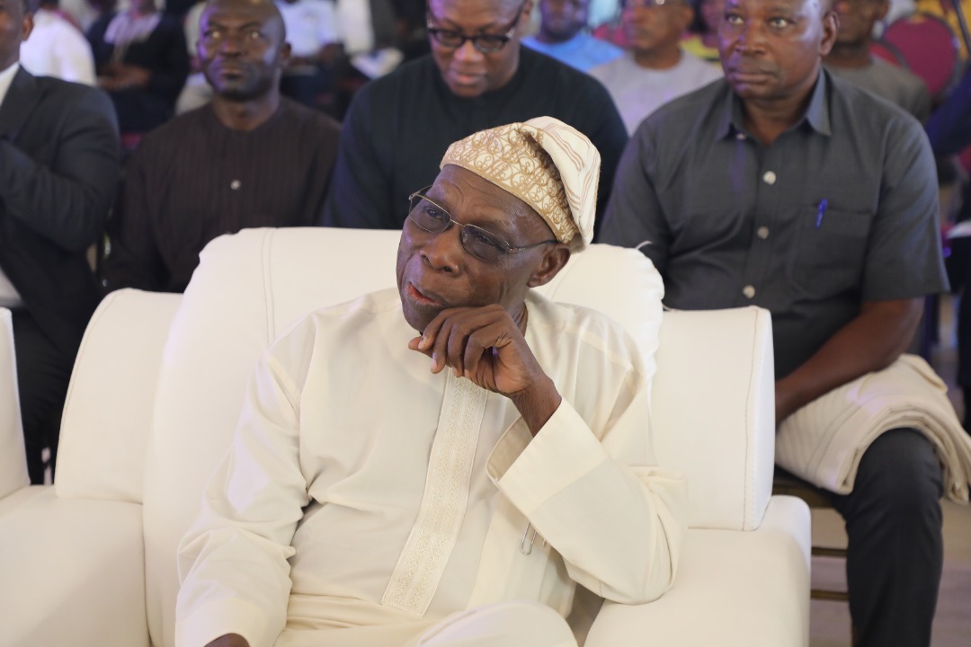 Former president of Nigeria, Olusegun Obasanjo, at the unveiling of the book "The Letterman".