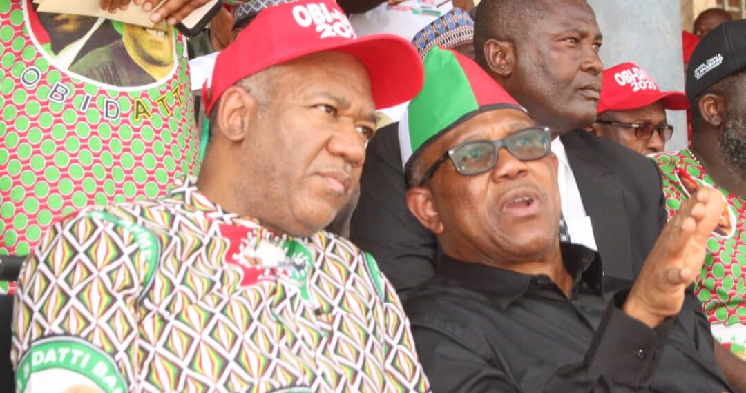 Peter Obi, the presidential candidate of the Labour Party and his running mate, Ahmed Datti in Kogi
