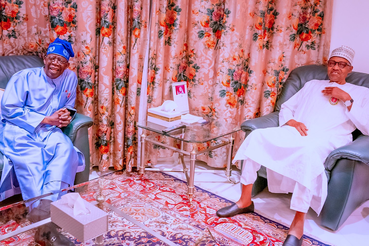 APC presidential candidate Bola Ahmed Tinubu and Nigeria's president Muhammadu Buhari. [PHOTO CREDIT: Bashir Ahmad]