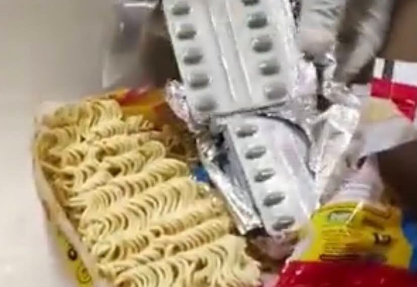 The indomie pack intercepted by the NDLEA (Photo Credit: NDLEA)