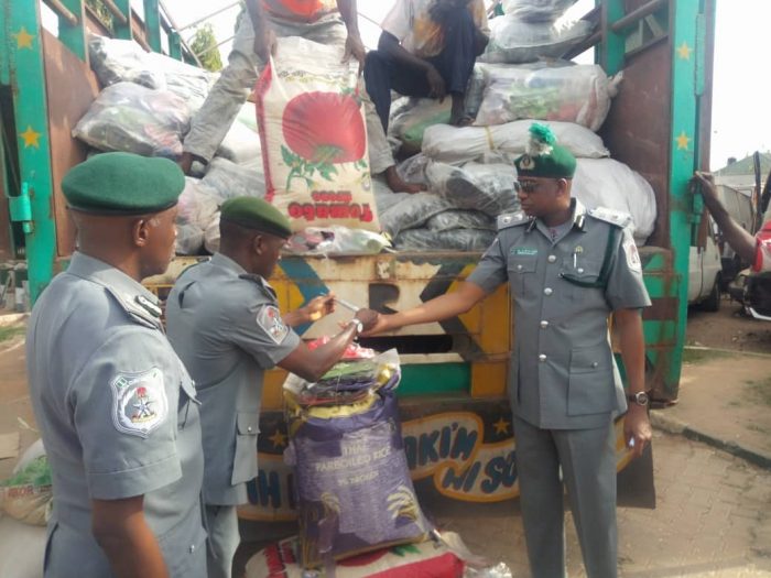 Nigeria Customs with seized items