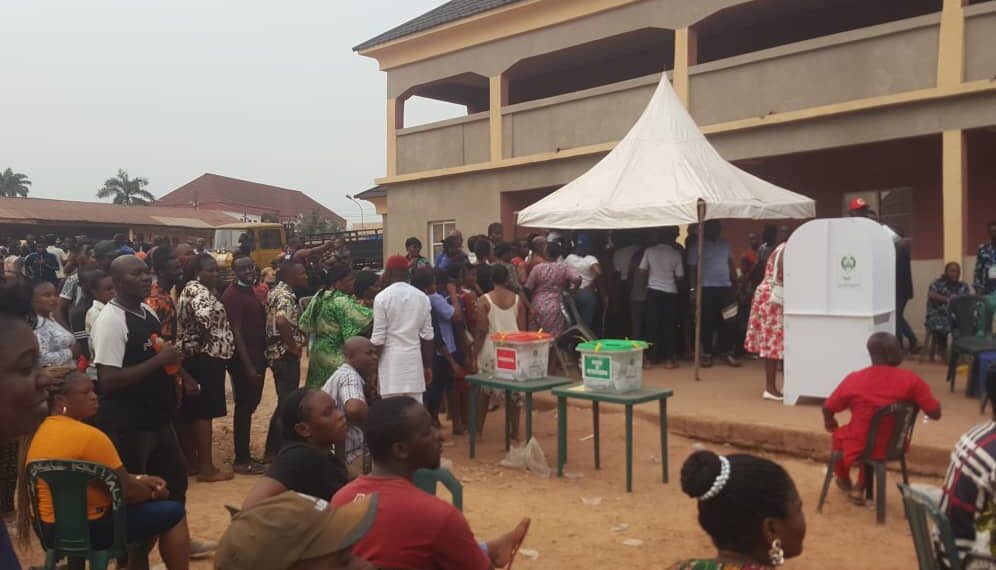 Officials at INEC Kosofe LGA, Ogudu, Lagos set to depart to RACs for collation of votes. The picture is used to illustrate the story.
