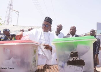 Governor Bala Mohammed of Bauchi State cast his vote in the #BauchiState governorship and house of assembly election.