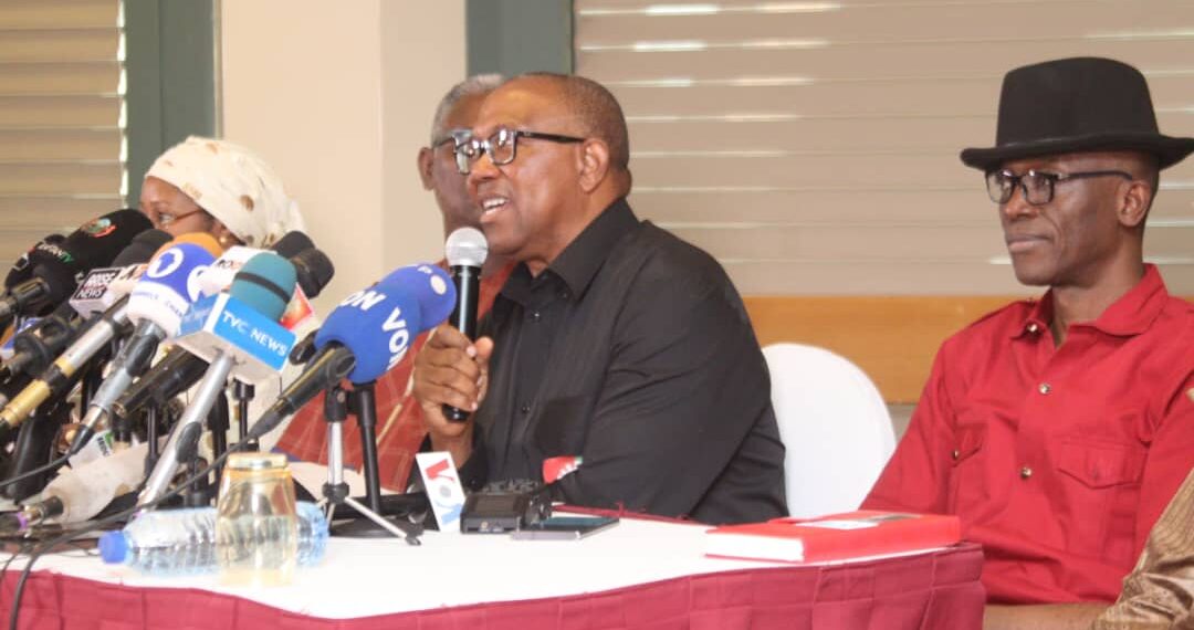 Peter Obi during his public address after the presidential polls. [PHOTO CREDIT: Twitter page of Mr Obi]