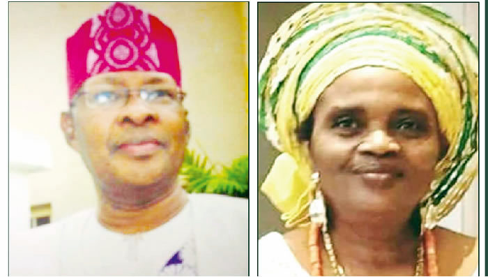 A former permanent secretary in Ogun State, Adefemi Egbeoluwa, and his wife, Oluwafunmilayo.