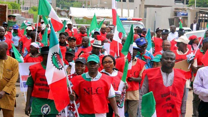 Members of the Nigeria Labour Congress during a May Day rally in Abuja