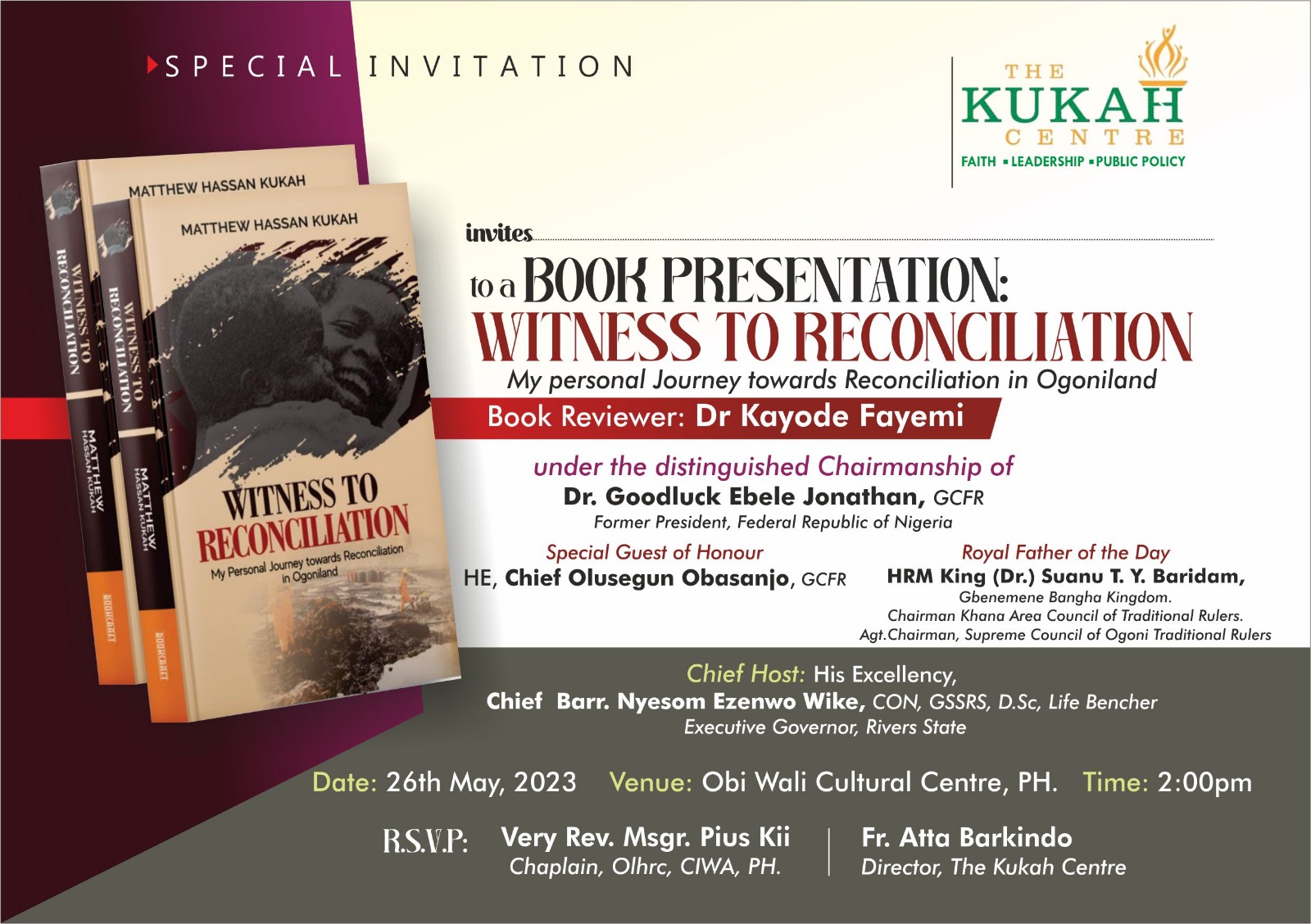 Witness to Reconciliation: My Personal Journey Towards Reconciliation in Ogoniland by Mathew Kukah