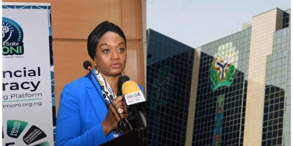 Nigeria’s Central Bank Deputy Governor, Aishah Ahmad and the CBN building