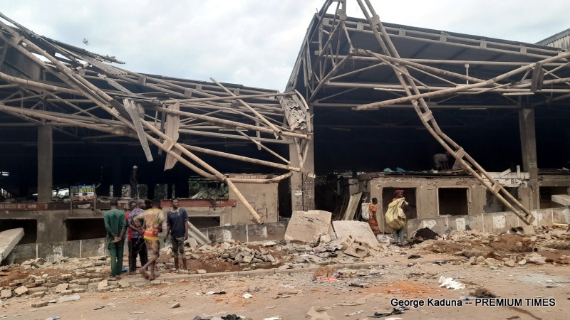 UTC, Area 10 Abuja, demolished as shop owners and scavengers hustle to recover what is left of it.