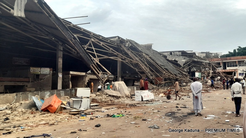 UTC, Area 10 Abuja, demolished as shop owners and scavengers hustle to recover what is left of it.