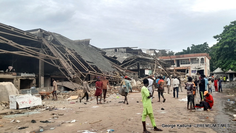 UTC, Area 10 Abuja, demolished as shop owners and scavengers hustle to recover what is left of it.
