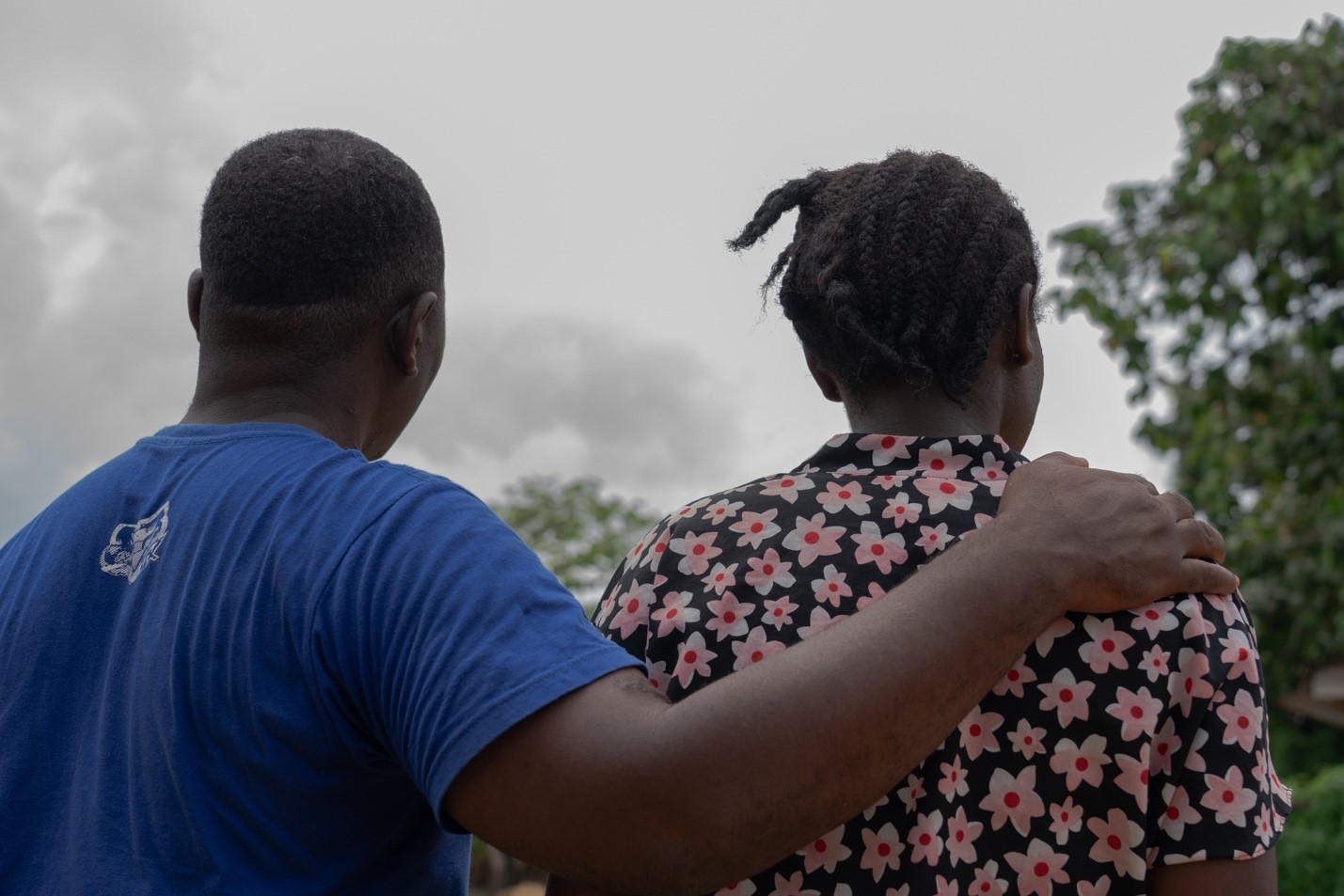 Esther and her father at home, finally, in Monrovia. Credit: Carielle Doe for New Narratives