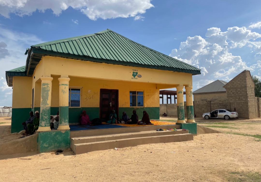 The Primary Health Care Centre at the Auno resettlement area has remained under lock and key, forcing former IDPs to journey down to Auno town to access health care. Photo: Qosim Suleiman/Premium Times.