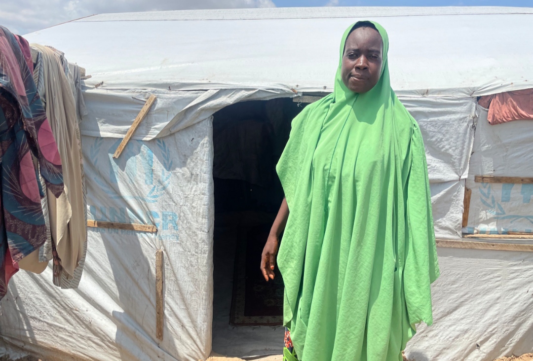 Yagana Ali, 38, isn't pleased that health workers ration drugs in Shuwar, Jere LGA, Borno State. Photo: Qosim Suleiman/ Premium Times.