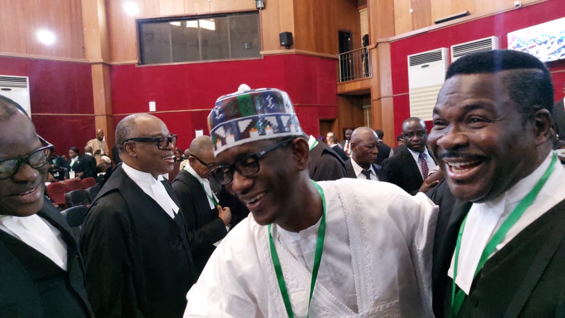 The National Security Adviser (NSA), Nuhu Ribadu; APC National Chairman, Abdullahi Ganduje; Nasarawa State Governor, Abdullahi Sule and his Bauchi State counterpart, Bala Mohammed, arrive the Presidential Election Petition Court in Abuja on Wednesday as the give judgments on three petitions by Atiku Abubakar, Peter Obi, and the Allied Peoples Movement (APM), challenging the credibility of President Tinubu’s victory in the February presidential poll.