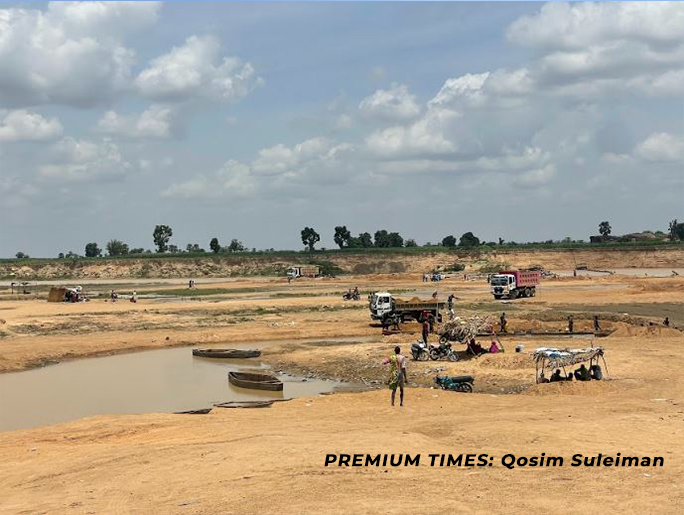 Sand mining expanded river bank and eroded farmlands at Tassa, Dawakin Kuda LGA, Kano State.